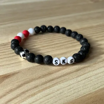 Náramek Atelier Fantazie - Náramek pro fanoušky fotbalu - SK Slavia Praha - 01ff003 - 19 cm