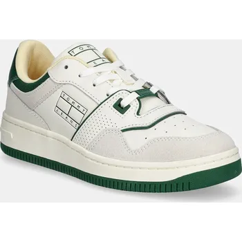 Pánské tenisky Sneakers boty Tommy Jeans RETRO BASKET WASHED SUEDE EN0EN02773 béžová 01X, EUR 41