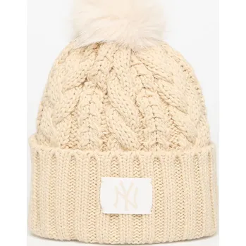 Čepice Čepice New Era New York Yankees MLB Light Beige Cable Knit Beanie Hat Stone Universal