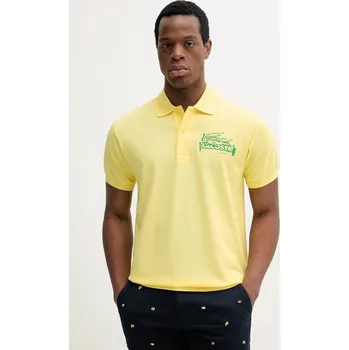 Bavlněné polo tričko Lacoste žlutá barva, PH0285 11X, vel. M