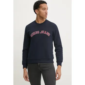 Pánská mikina Mikina Guess Jeans pánská, tmavomodrá barva, s aplikací, M5RQ41 KCPR1 M5RQ41.KCPR1 59X, vel. S