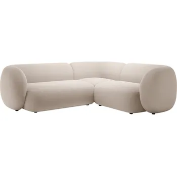 Pohovka Micadoni Béžová sametová rohová pohovka Kate 252 cm, pravá