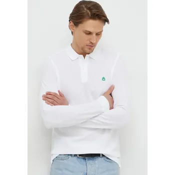 Oblečení a móda Bavlněné tričko s dlouhým rukávem United Colors of Benetton 3089J3204 bílá 00X, vel. XL