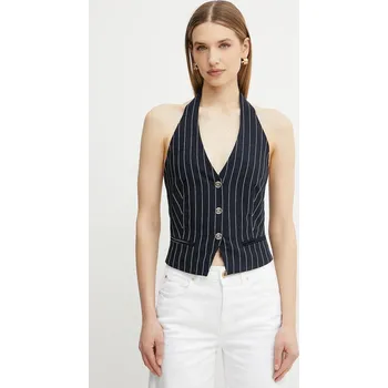 Dámská vesta Vesta Fracomina tmavomodrá barva, jednořadá, FR25SJ5002W761D4 59X, vel. M