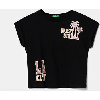 Dětské bavlněné tričko United Colors of Benetton 3I1XC10NZ.G.Seasonal černá 99X, vel. 130