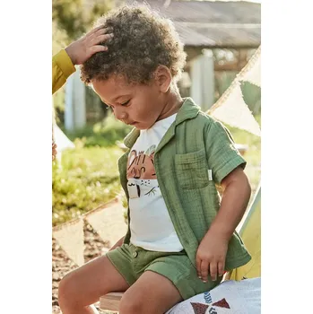 Dětská bavlněná košile Mayoral 1111.3C.Baby.PPYA zelená 77X, vel. 80