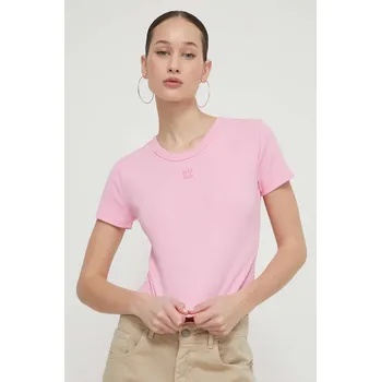 Pánské tričko Tričko HUGO Delanor 50512000 růžová 30X, vel. L