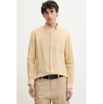 Pánská košile Lněná košile HUGO 50514162 béžová 08X, vel. XL