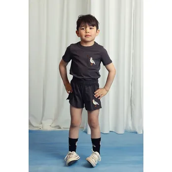 Dětské bavlněné šortky Mini Rodini Seagull 2523012799 černá 99X, vel. 92-98