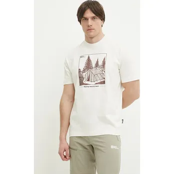 Pánské tričko Tričko Jack Wolfskin Freeroamer béžová barva, s potiskem, A63860 01X, vel. XXL