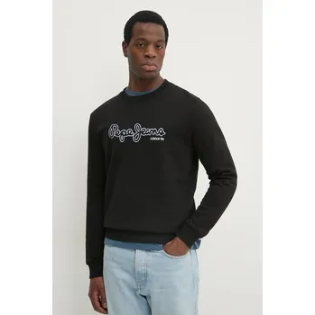 Pánská mikina Bavlněná mikina Pepe Jeans DORIAN CREW PM582757 černá 99X, vel. S