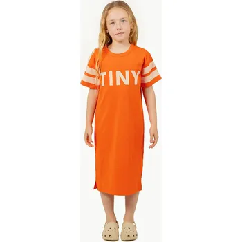 Dámské oblečení Dětské bavlněné šaty Tinycottons STRIPES DRESS SS25.135 oranžová 23X, vel. 116