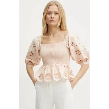 Dámská halenka Bavlněná halenka Fracomina FJ25ST1001W400E5 oranžová 24X, vel. M