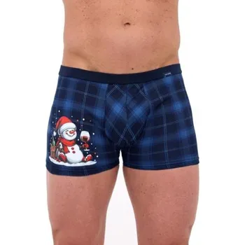 Boxerky Pánské boxery Cornette TOAST 007/80 VÁNOCE modrá L