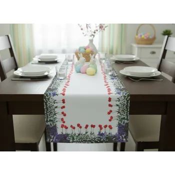 ubrus Vzorovaný ubrus - běhoun na stůl TULIPÁNY 40x140 cm Mybesthome