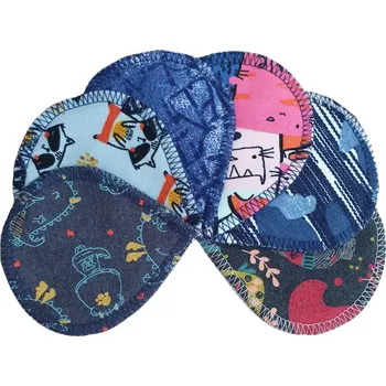 Odličovací ubrousek ESITO | Odličovací tampony pratelné 6 ks Antibakteriální Dark - tmavé / 8 x 9,5 cm