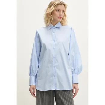 Pánská košile Bavlněná košile Answear.LAB modrá barva, relaxed, s klasickým límcem 05i3257.HWK 55X, vel. M/L