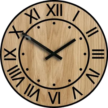 Hodiny Dřevěné nástěnné hodiny Artur 33 cm dub přírodní/černé