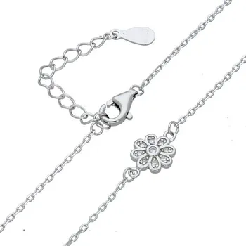 Náramek Goldstore Stříbrný náramek kytička se zirkony Délka: 16-19 cm