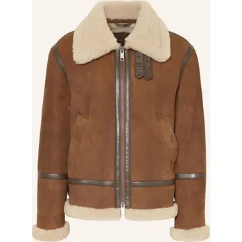 Pánská bunda Gant Pánská Kožená Bunda, hnědá / krémová, 52