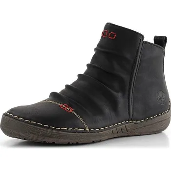 Dámské kozačky Rieker řasený kotník černý 52583-00 - 38 | P678295