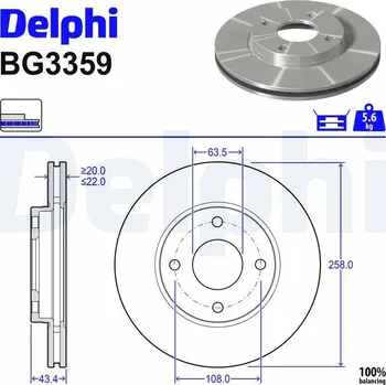 Brzdový kotouč Brzdový kotouč DELPHI BG3359