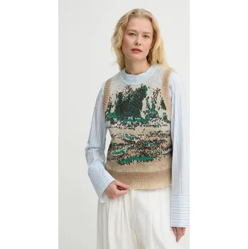 Dámská vesta Vesta s příměsí vlny MUNTHE SPACY 244160524475 béžová 80X, vel. 36