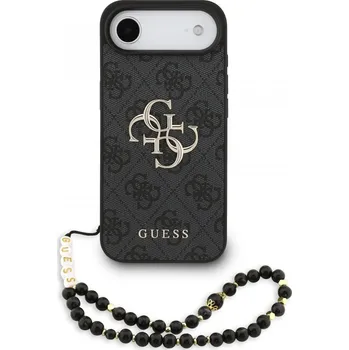 Pouzdro na mobilní telefon Zadní kryt Guess PU 4G Metal Logo Strap pro iPhone 17 Air Black