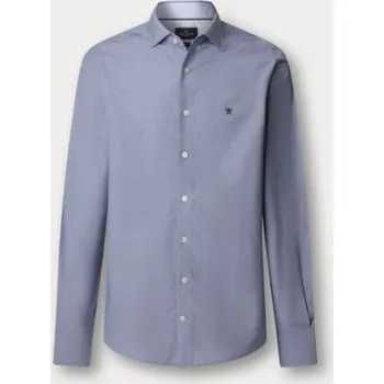 Pánská košile KOŠILE HACKETT LONDON MINI PUPPYTOOTH MIDNIGHT BLUE