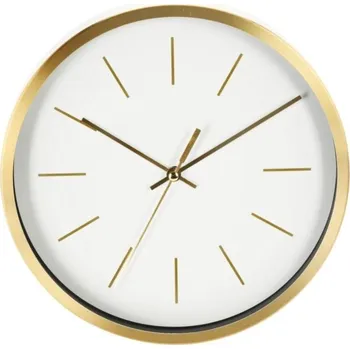 Meteostanice Segnale Nástěnné hodiny se zlatým rámem 25 cm bílá