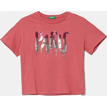 Chlapecké tričko Dětské bavlněné tričko United Colors of Benetton růžová barva, 3I1XC10NY 3I1XC10NY.G.Seasonal 34X, vel. 168