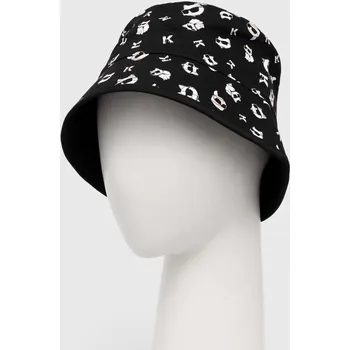 Klobouk Oboustranný bavlněný klobouk Karl Lagerfeld 245W3405 černá 99X, vel. ONE SIZE