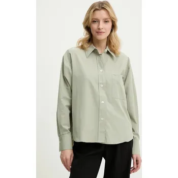 Dámská košile Košile Answear.LAB dámská, zelená barva, relaxed, s klasickým límcem 193.0019.TWK 77X, vel. M