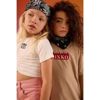 Chlapecké tričko Dětské bavlněné tričko Pinko béžová barva, KFTS014.C.JF025 12X, vel. 164