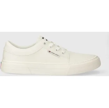 Pánské tenisky Sneakers boty Tommy Jeans TJM VULC. SKATE DERBY ESS bílá barva, EM0EM01400 00X, EUR 41