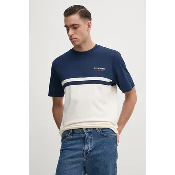 Bavlněné tričko Tommy Hilfiger tmavomodrá barva, MW0MW39169 59X, vel. S