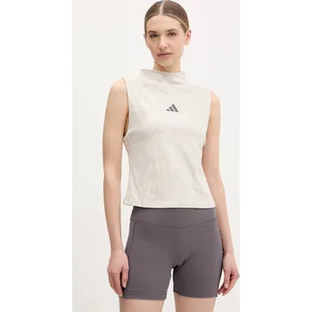 Top adidas W AOP Blur béžová barva, JG6236 80X, vel. M