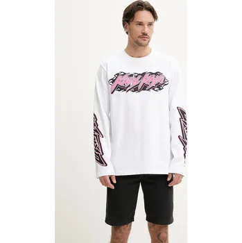 Pánské tričko Bavlněné tričko s dlouhým rukávem Karl Kani bílá barva, s potiskem, 60240035 00X, vel. S