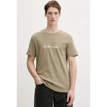 Pánské tričko Bavlněné tričko G-Star zelená barva, s potiskem, D25150-C812 D25150.C812 81X, vel. XXL