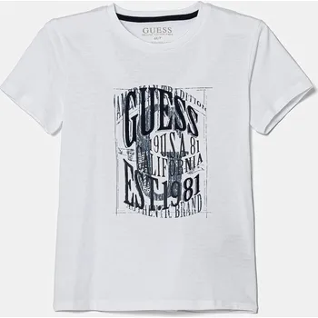 Chlapecké tričko Dětské bavlněné tričko Guess bílá barva, s potiskem, N5RI19 K8HM4 N5RI19.K8HM4.PPYA 00X, vel. 96-104