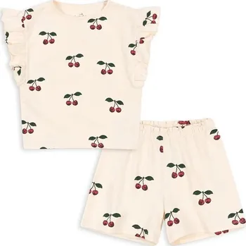 Dětská bavlněná souprava Konges Sløjd LIN FRILL SET GOTS béžová barva, KS102594 02X, vel. 92