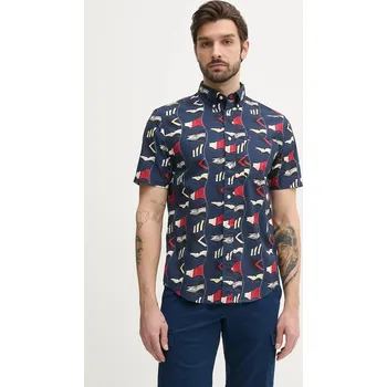 Pánská košile Bavlněná košile Tommy Hilfiger tmavomodrá barva, regular, s límečkem button-down, MW0MW38592 59X, vel. S