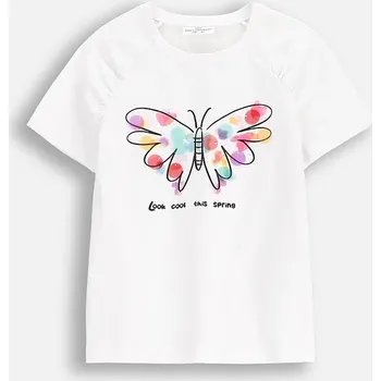 Dívčí tričko Dětské tričko Coccodrillo bílá barva, MAXITROPIC GIRL KIDS WC5143202MGK 00X, vel. 110