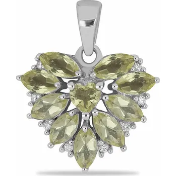 Přívěsek Přívěsek stříbrný s broušenými Lemon topazy a zirkony Ag 925 043063 LET 1,7 cm, 3,1 g