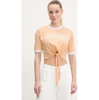 Bavlněné tričko Guess oranžová barva, V5GI05 I3Z14 V5GI05.I3Z14 24X, vel. L
