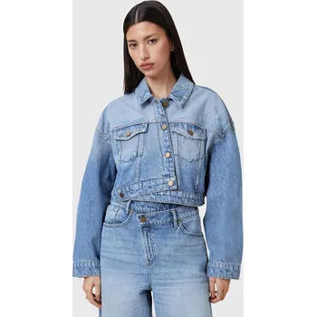 Dámská casual bunda Džínová bunda AllSaints AKI CROSSOVER W007OC modrá 50J, vel. 36