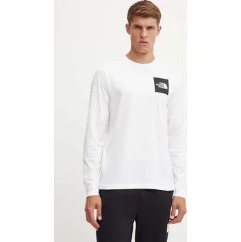 Tričko s dlouhým rukávem The North Face L/S Fine Tee bílá barva, s potiskem, NF0A8A6PFN41 00X, vel. XL