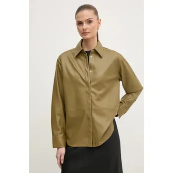 Pánská košile Košile Calvin Klein Jeans dámská, zelená barva, regular, s klasickým límcem, J20J224868 81X, vel. L