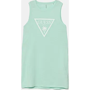 Dámské oblečení Dětské bavlněné šaty Guess J4GK35.JA914.PPYA tyrkysová 65X, vel. 105-112