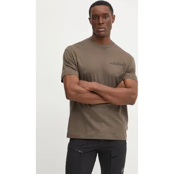 Pánské tričko Tričko Jack Wolfskin Trailblazer hnědá barva, s potiskem, A63857 98X, vel. S